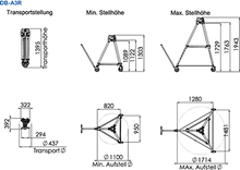 Lade das Bild in den Galerie-Viewer, IKAR DB-A3R Dreibein auf Rollen
